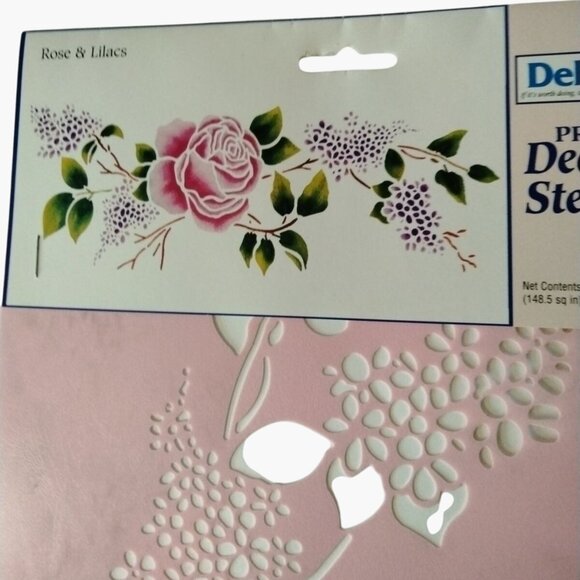 Delta Stencil Magic Rose Lilac  Walls Furniture Craft - Picture 3 of 6